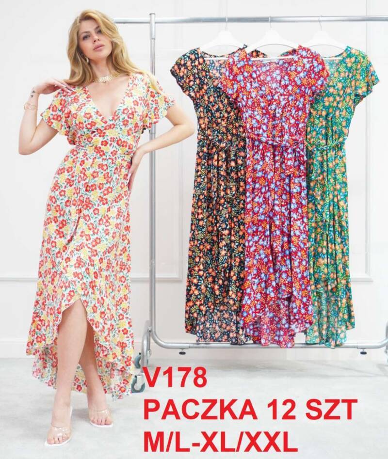 Sukienki damskie Roz M/L-XL-2XL, Mix Kolor .Paczka 12 szt